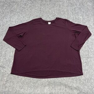 Athleta Shirt Womens XL Purple Long Sleeve Relaxed Fit Lightweight Yoga Top